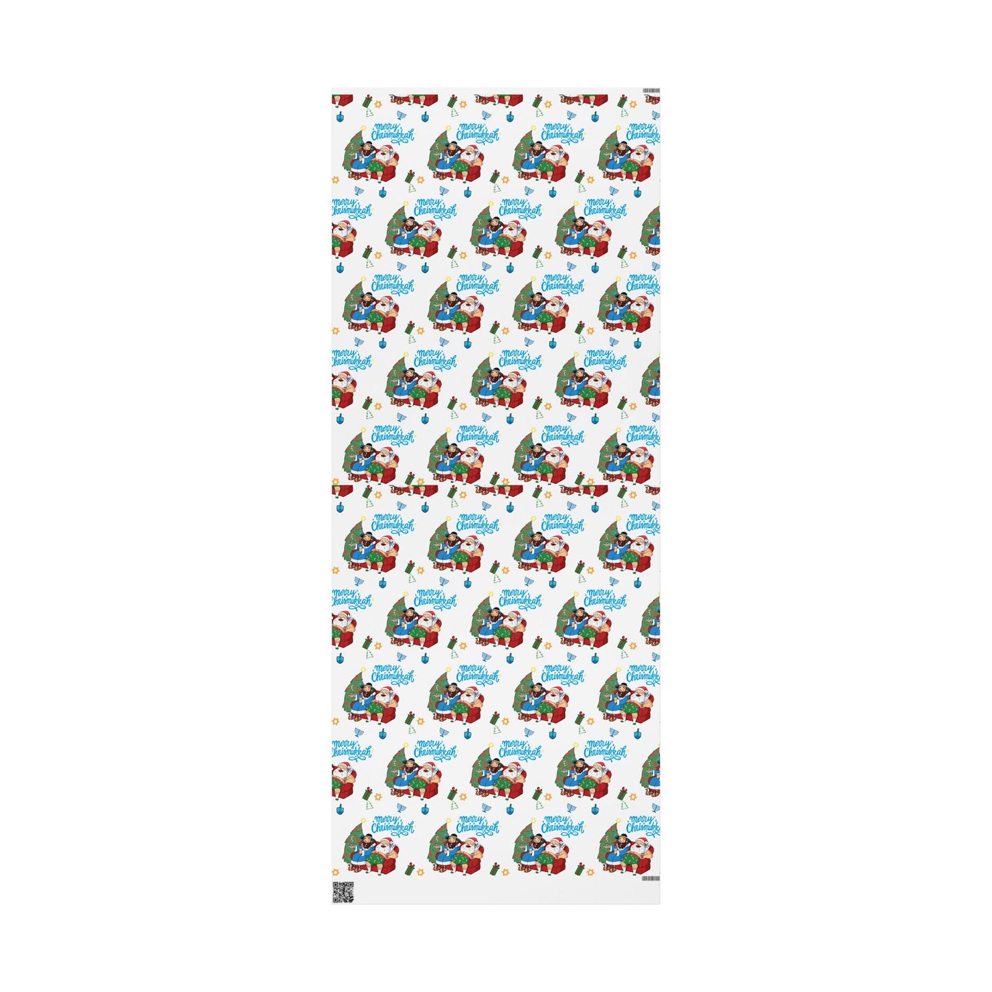 Santa & Rabbi Couch Chrismukkah Wrapping Paper - White