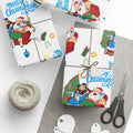 Santa & Rabbi Couch Chrismukkah Wrapping Paper - White