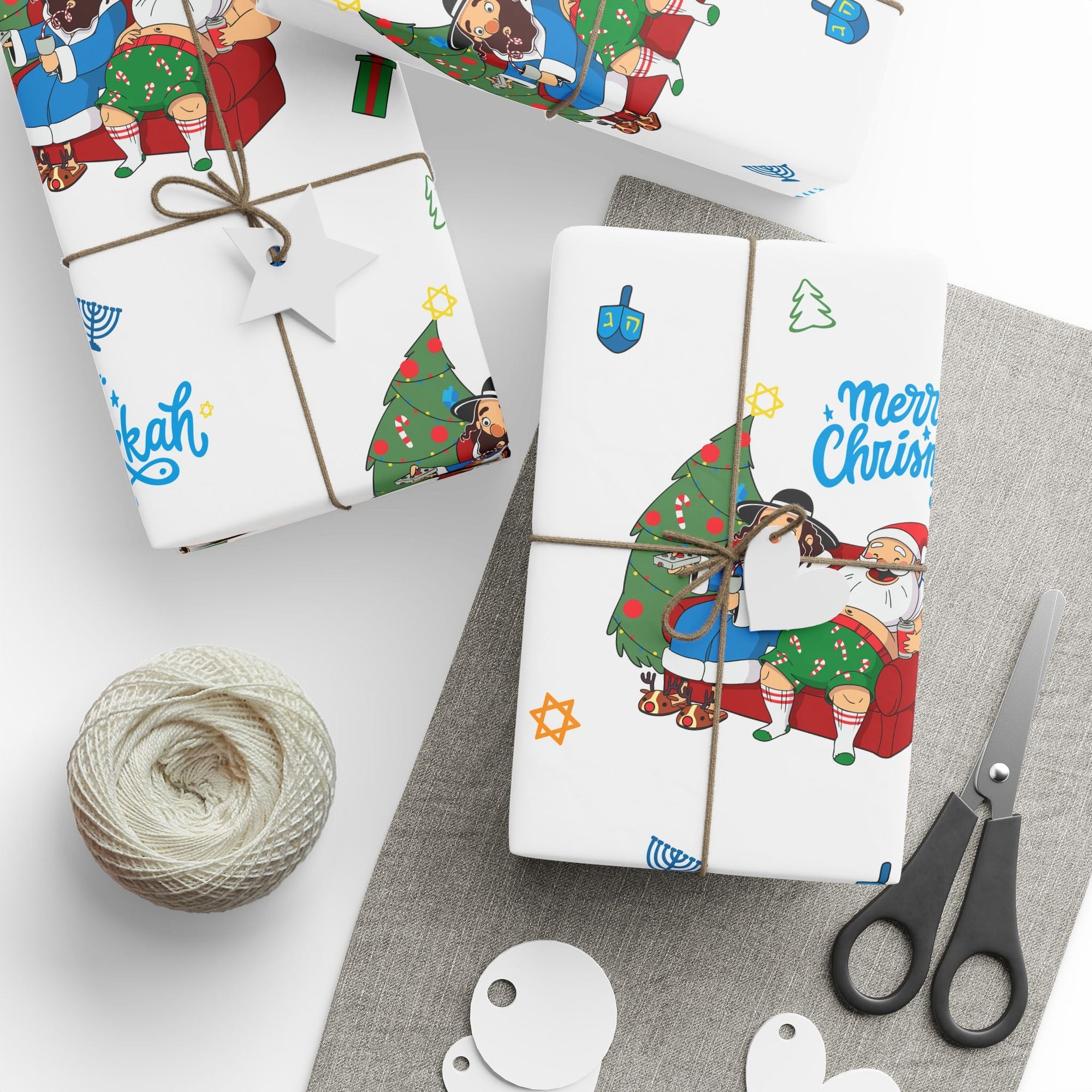 Santa & Rabbi Chrismukkah Wrapping Paper 
