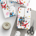 Santa & Rabbi Après-Ski Chrismukkah Wrapping Paper – White