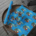 Santa & Rabbi Couch Chrismukkah Wrapping Paper - Blue