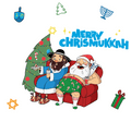 Santa & Rabbi Couch Chrismukkah Wrapping Paper - White