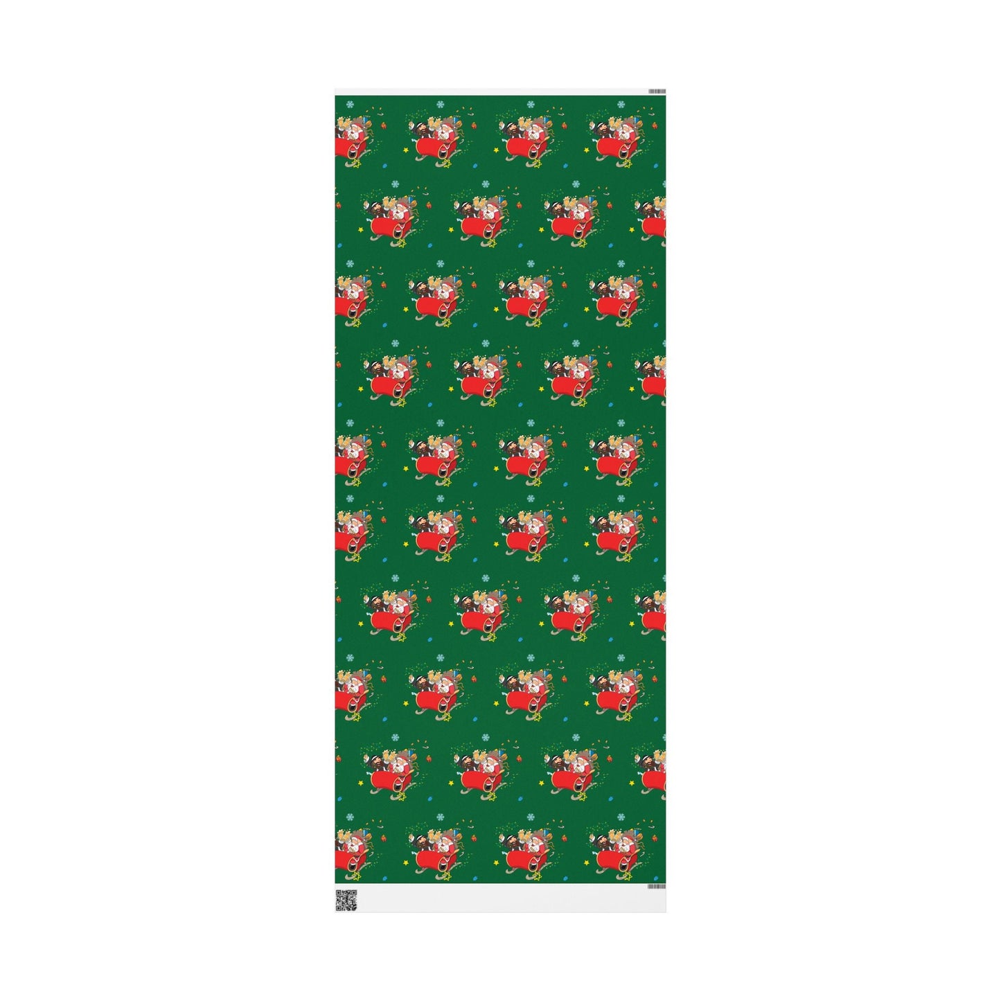 Santa & Rabbi Sleigh Ride Chrismukkah Wrapping Paper - Green - Yamaclaus - Home Decor