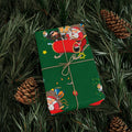Santa & Rabbi Sleigh Ride Chrismukkah Wrapping Paper - Green